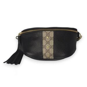 NWT Britt Belt Bag in Black Leather ~ Upcycled Designer